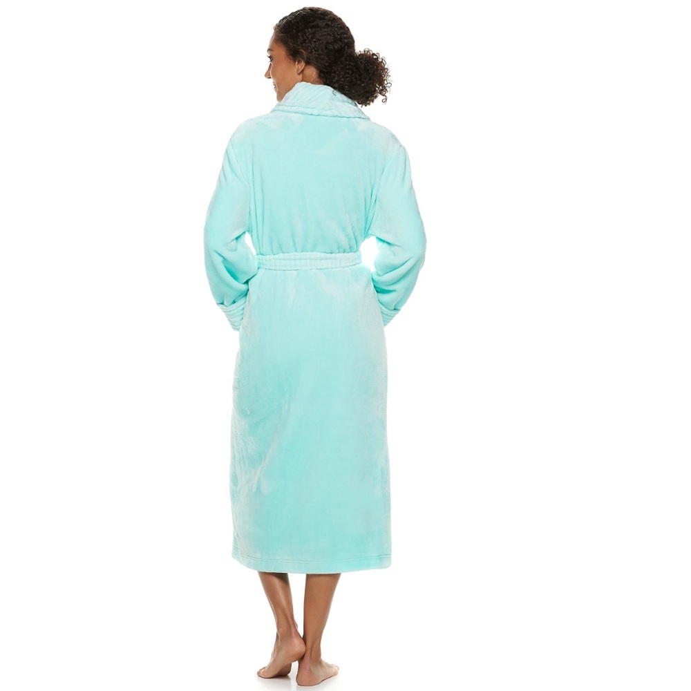 Fluffy Faux Fur Mint Green Bathrobe #1212